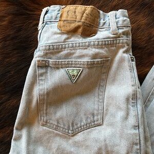 Vintage Guess Jeans High Waisted Rise USA Made green triangle label 80s 28 x 33